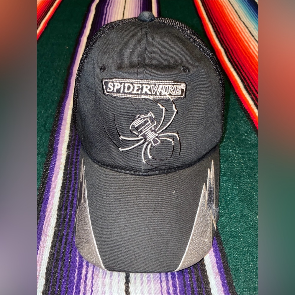 Spiderwire Black Mesh Trucker Hat “Nothing Gets Away” Snapback